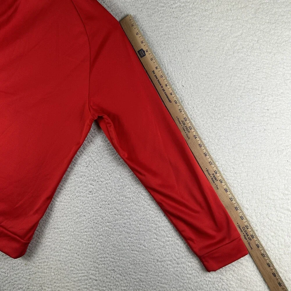 Nike Dri-FIT Fleece Shirt Mens Medium Red 1/4 Zip Mock Neck Running Top Athletic
